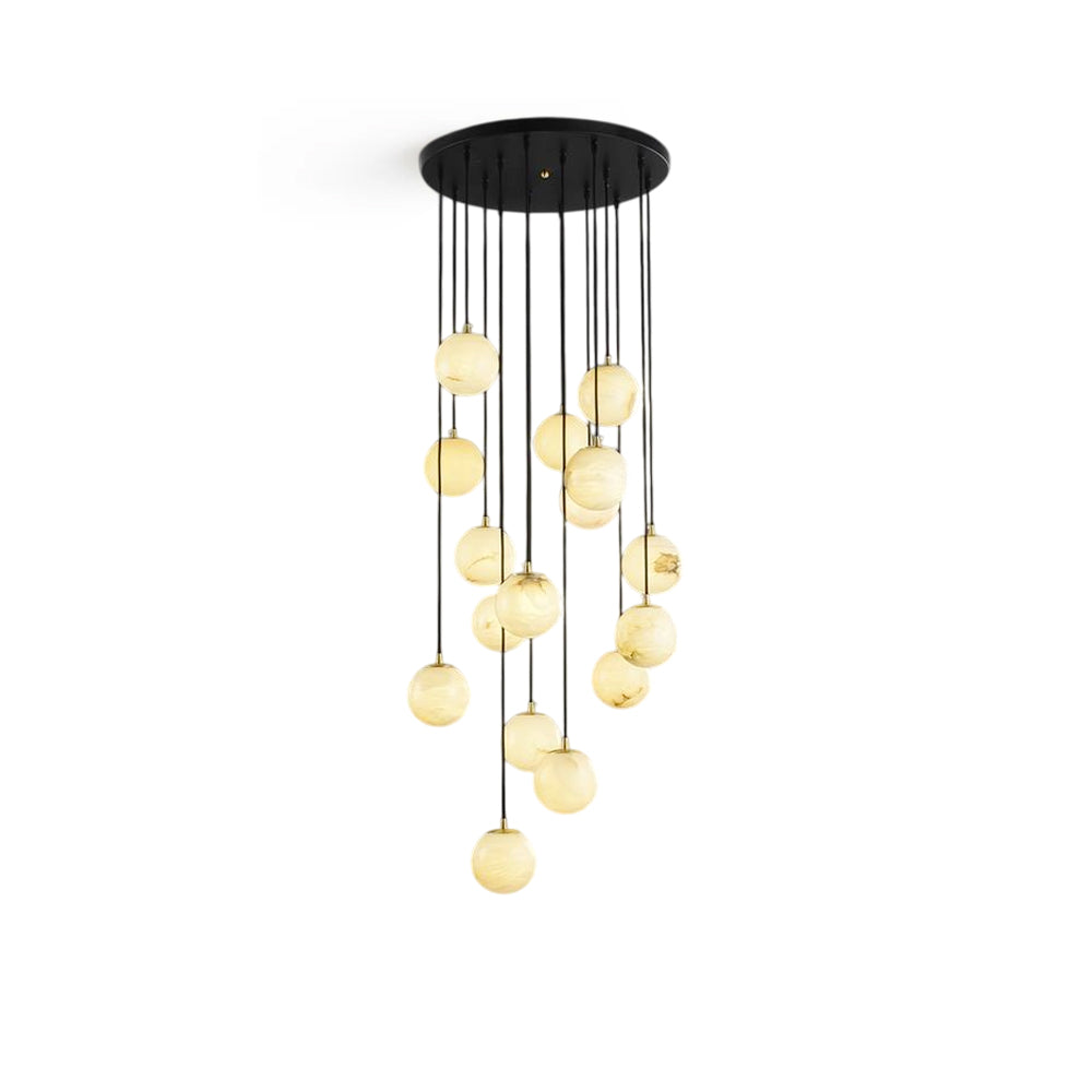Freyza | Lustre sphérique en albâtre – Salle à manger, salon