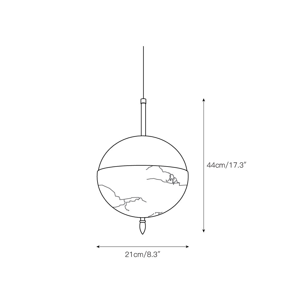 Freyza | Himinuvye minimalistisches Bolus-Pendelleuchte aus Messing – minimalistische Küche, Esszimmer