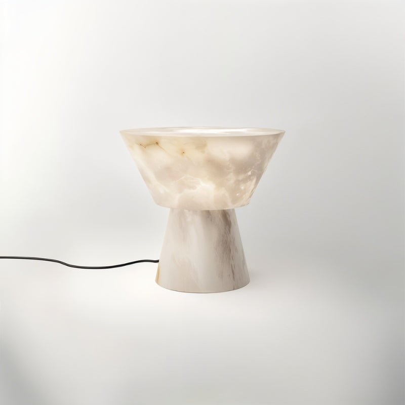 AlabasterGlow | Elegant Contemporary Table Lamp for Living Room or Bedroom 0