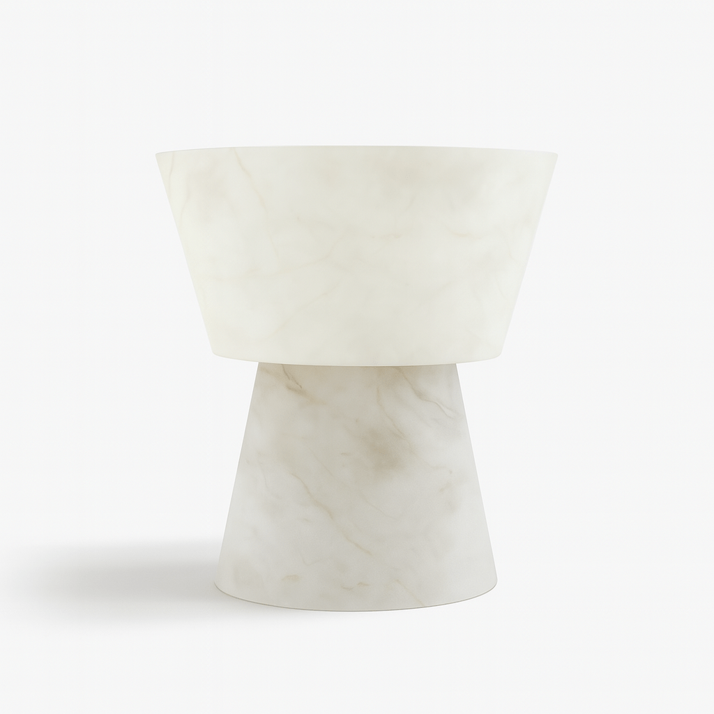 AlabasterGlow | Elegant Contemporary Table Lamp for Living Room or Bedroom 2