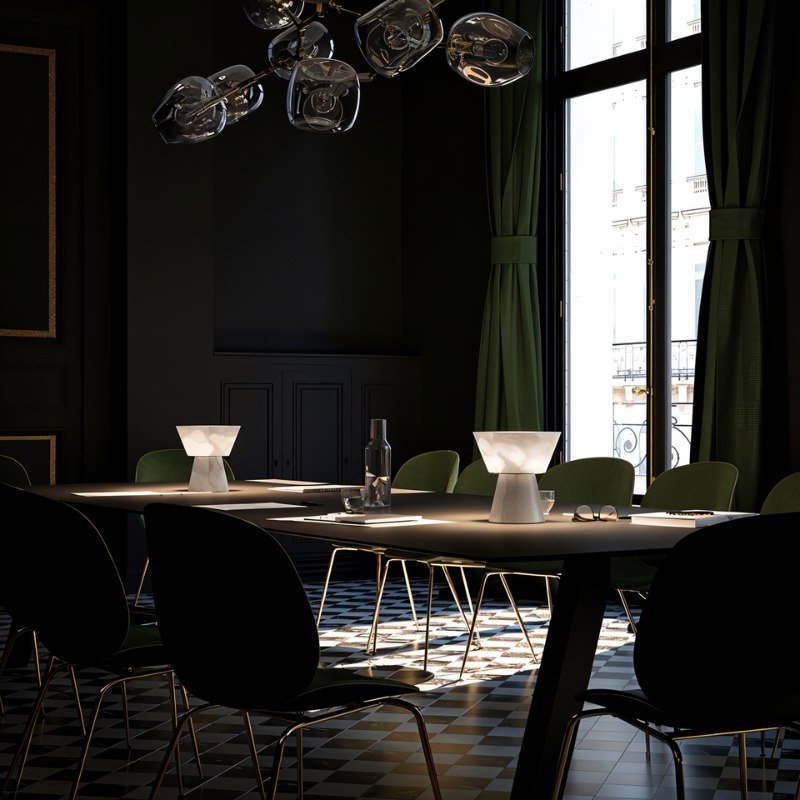 AlabasterGlow | Elegant Contemporary Table Lamp for Living Room or Bedroom 6