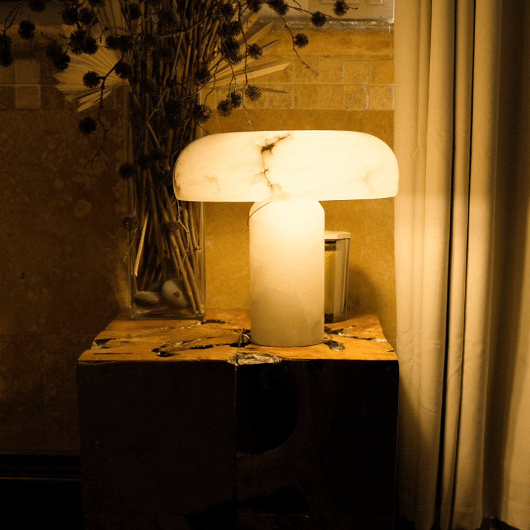 AlabasterGlow | Elegant Eco-Friendly Snowflake Table Lamp for Living Room 3