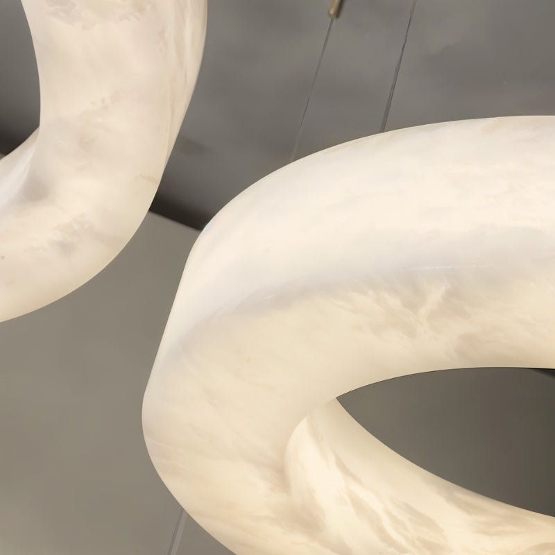 Freyza - AlabasterGlow | Elegant Minimalist Circular Chandelier Light Fixture
