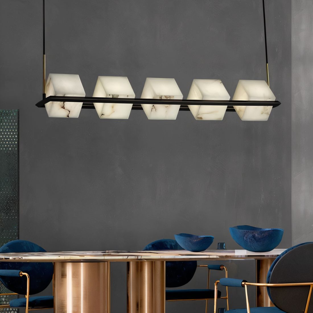 Freyza - AlabasterGlow | Elegant Modern Alabaster Chandelier Fixture