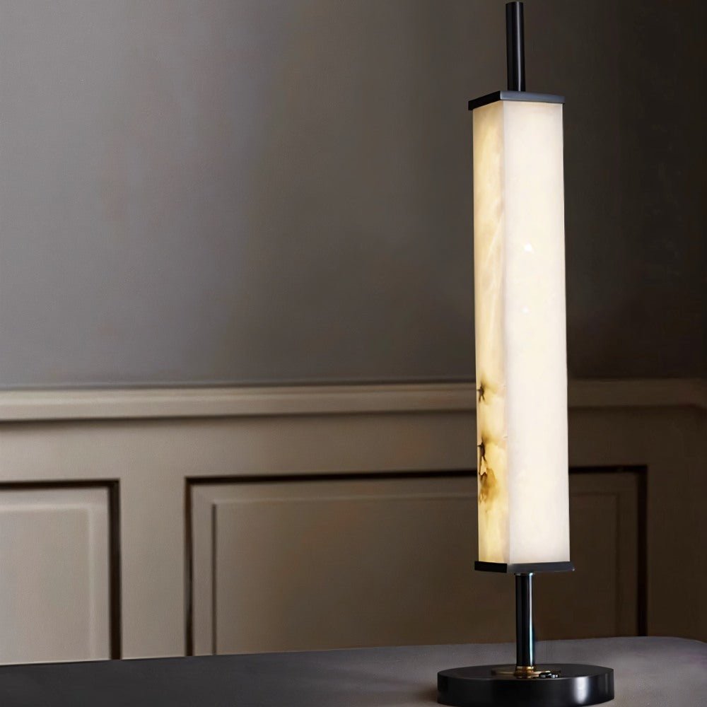 AlabasterGlow | Elegant Modern Alabaster Table Lamp for Bedside or Desk 4