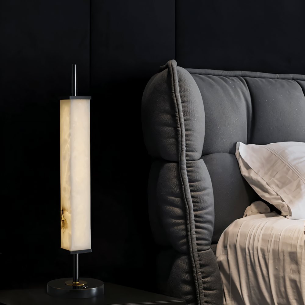 AlabasterGlow | Elegant Modern Alabaster Table Lamp for Bedside or Desk 5