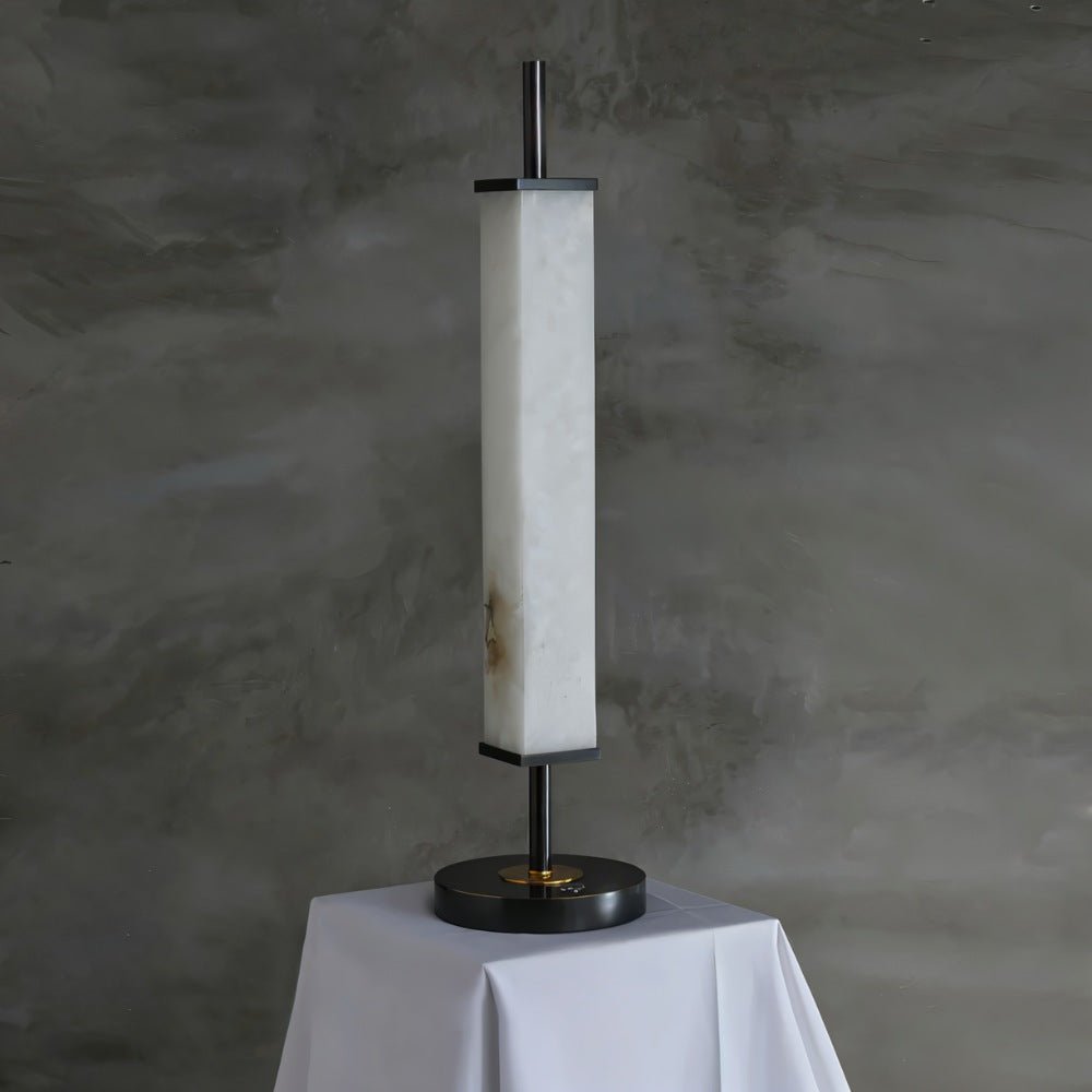 AlabasterGlow | Elegant Modern Alabaster Table Lamp for Bedside or Desk 7
