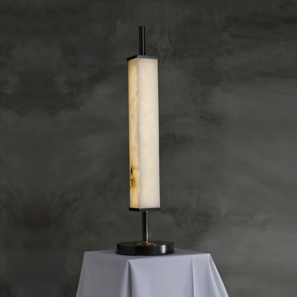AlabasterGlow | Elegant Modern Alabaster Table Lamp for Bedside or Desk 8
