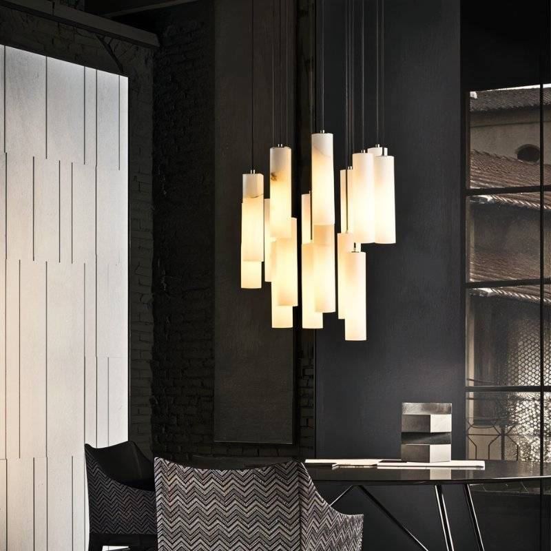 Freyza - AlabasterGlow | Elegant Modern Minimalist Chandelier Light Fixture