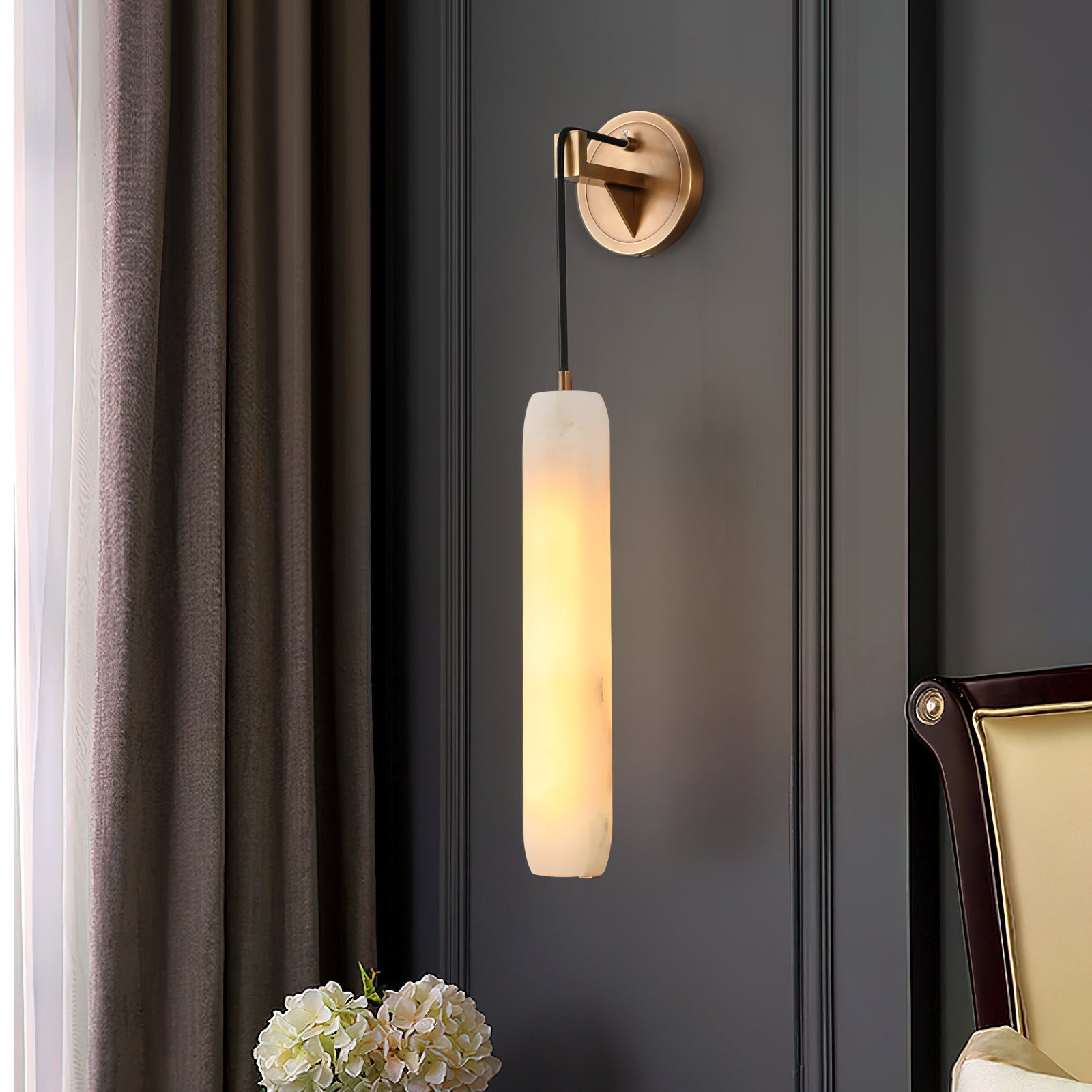 Freyza | Alabaster Flute Wall Wall Light – Bedroom Hallway