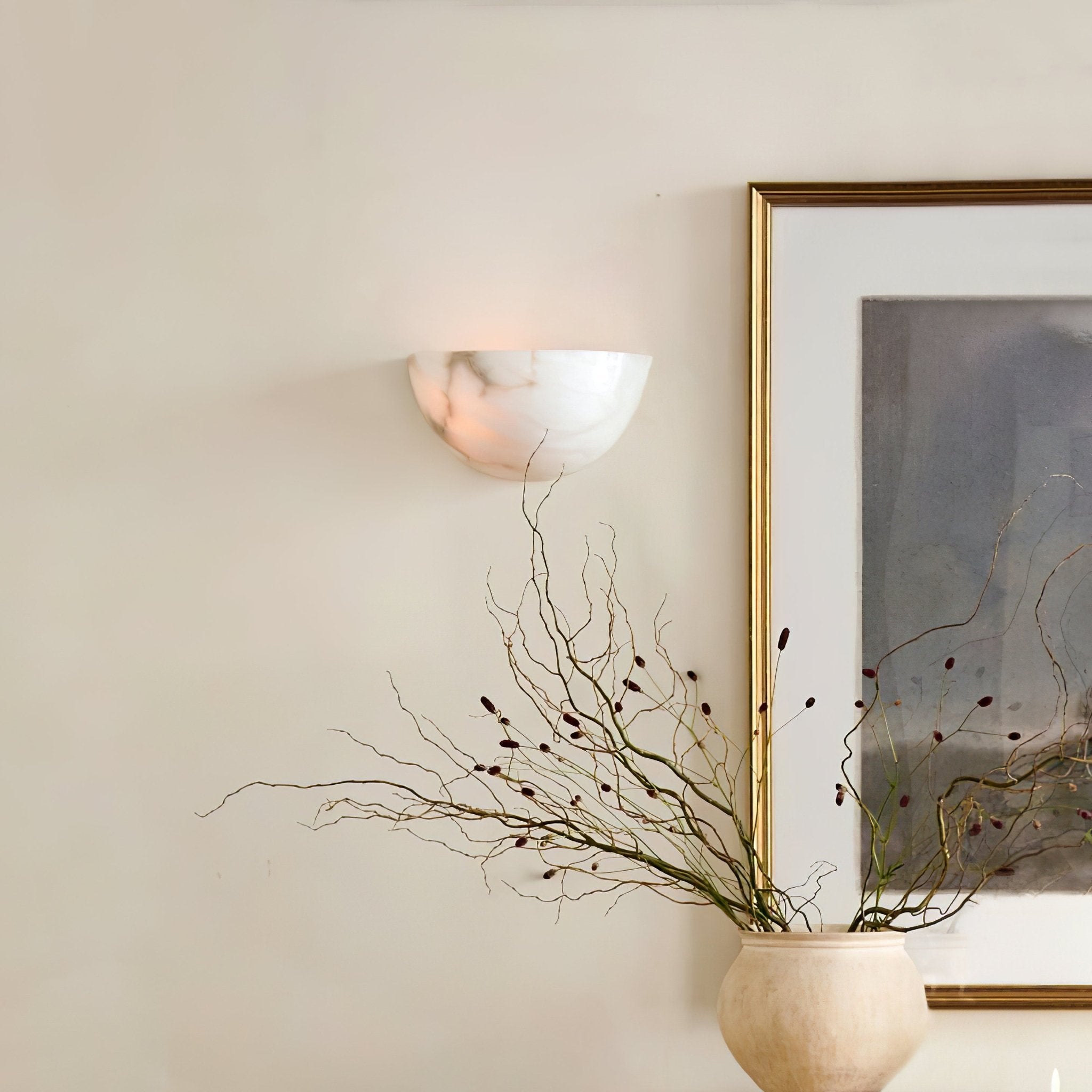 Freyza | Applique murale demi-lune en albâtre Selene – Chambre, couloir