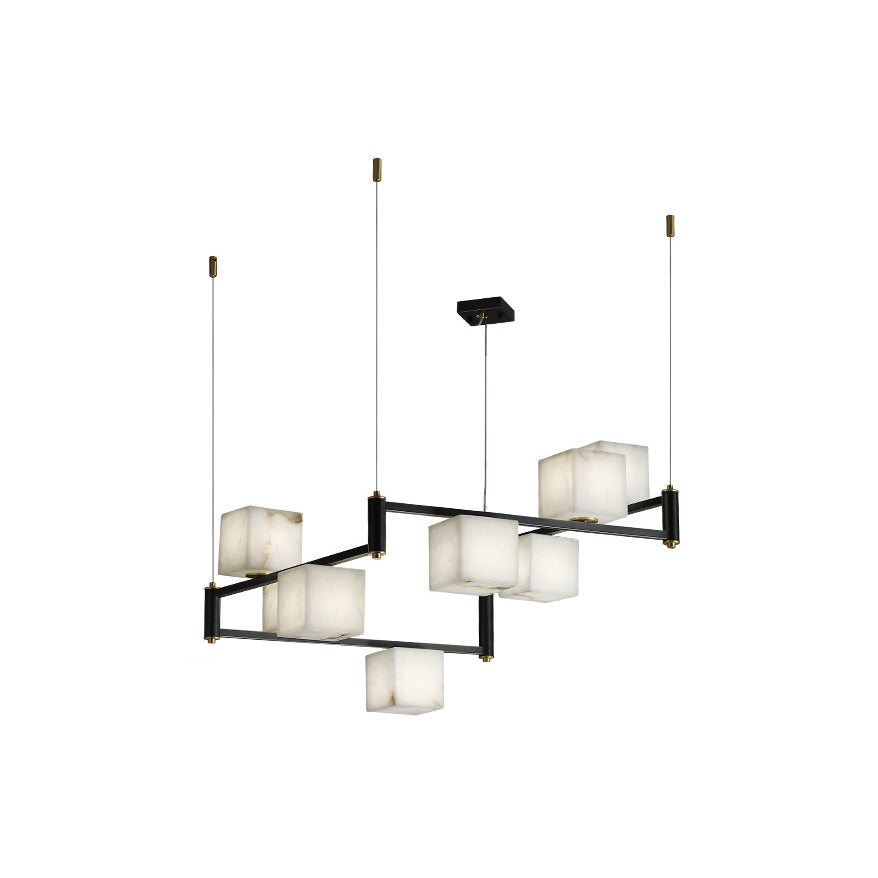 Freyza | Ostruvye Box Alabaster Chandelier – Dining Room Living Room