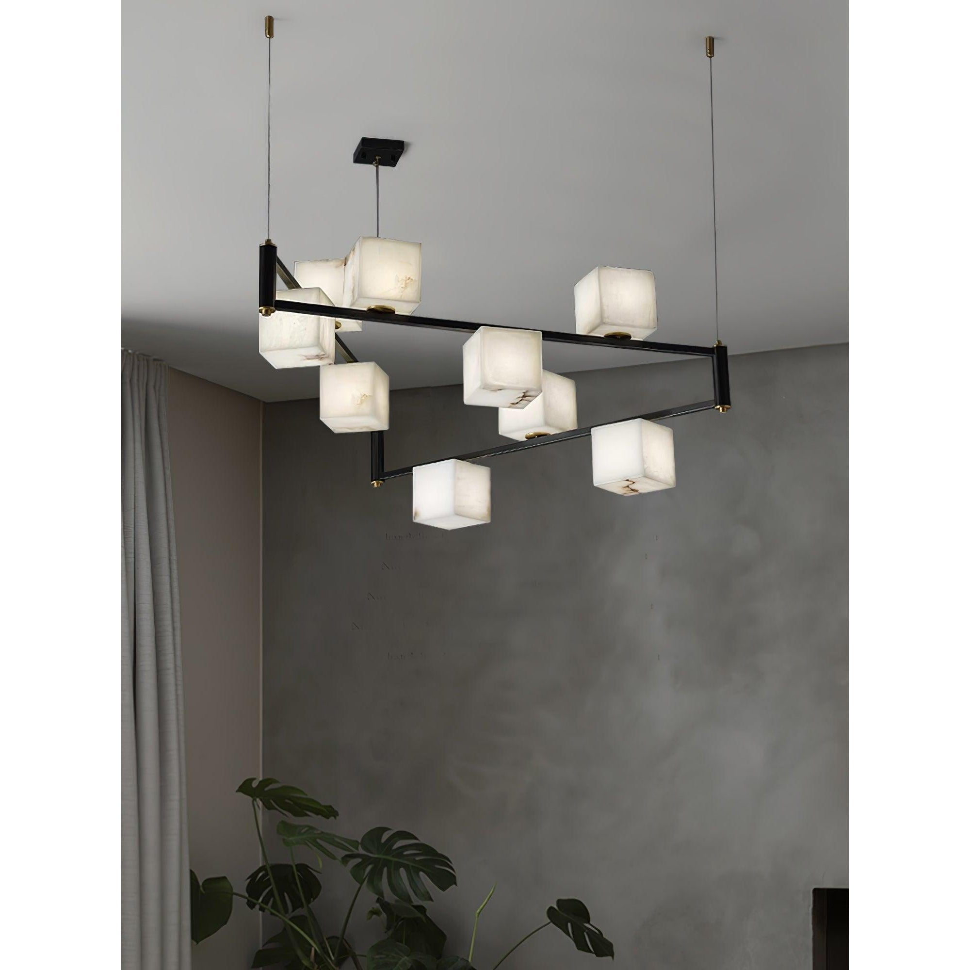 Freyza | Ostruvye Box Alabaster Chandelier – Dining Room Living Room