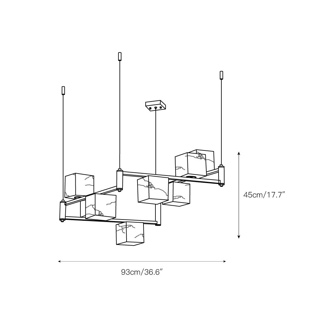 Freyza | Ostruvye Box Alabaster Chandelier – Dining Room Living Room