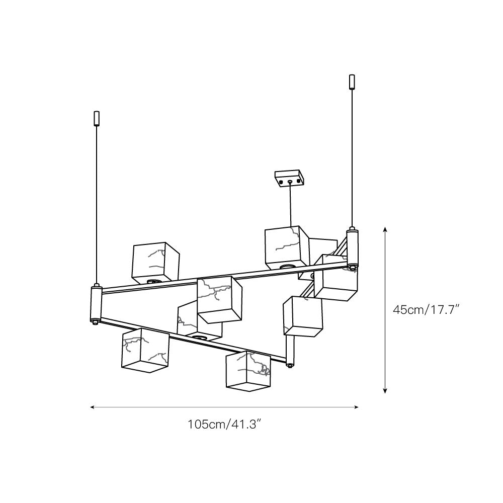 Freyza | Ostruvye Box Alabaster Chandelier – Dining Room Living Room