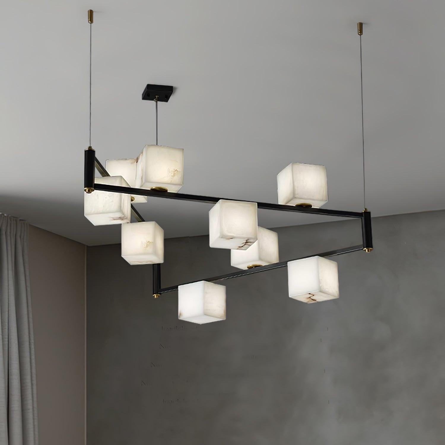 Freyza | Ostruvye Box Alabaster Chandelier – Dining Room Living Room
