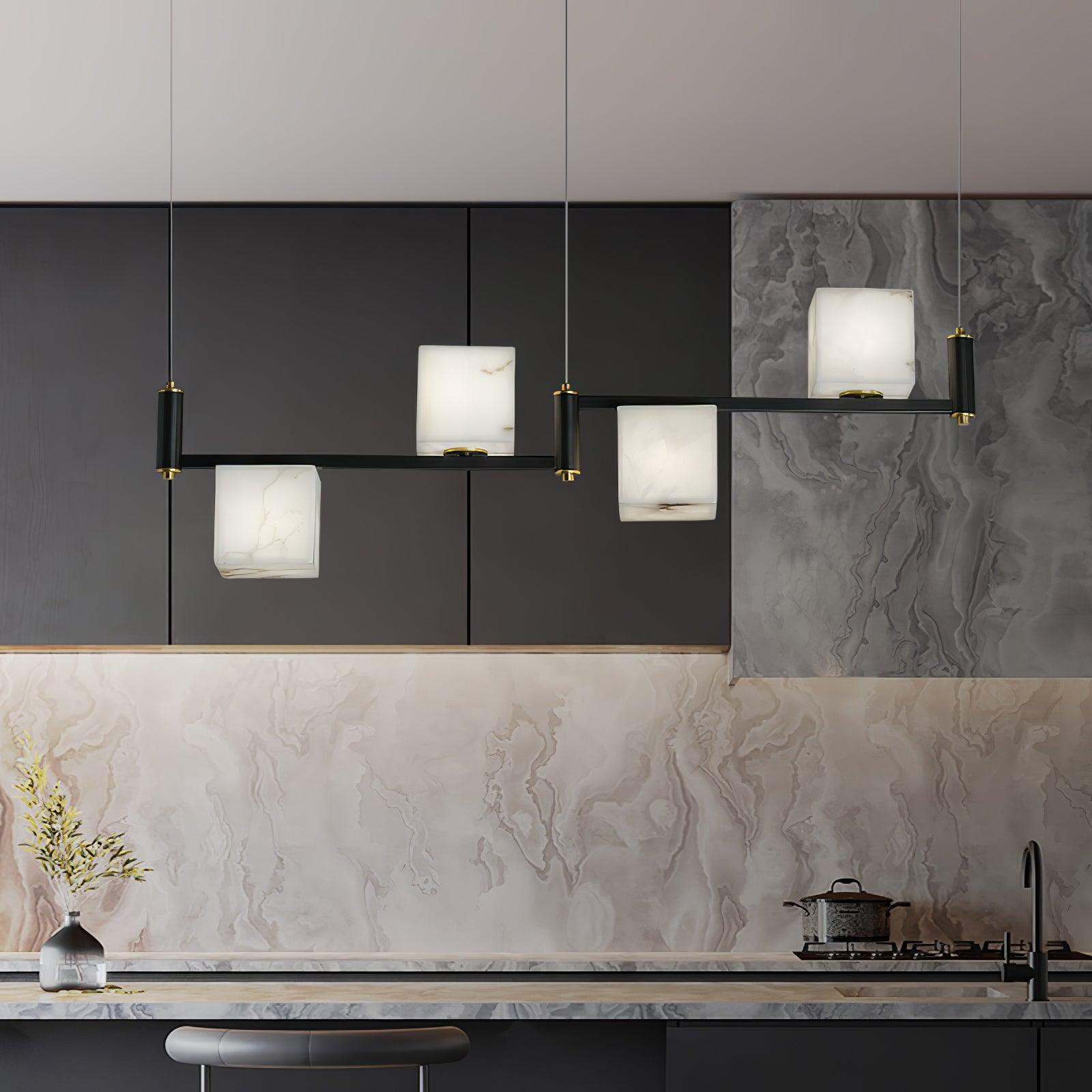 Freyza | Ostruvye Box Alabaster Chandelier – Dining Room Living Room