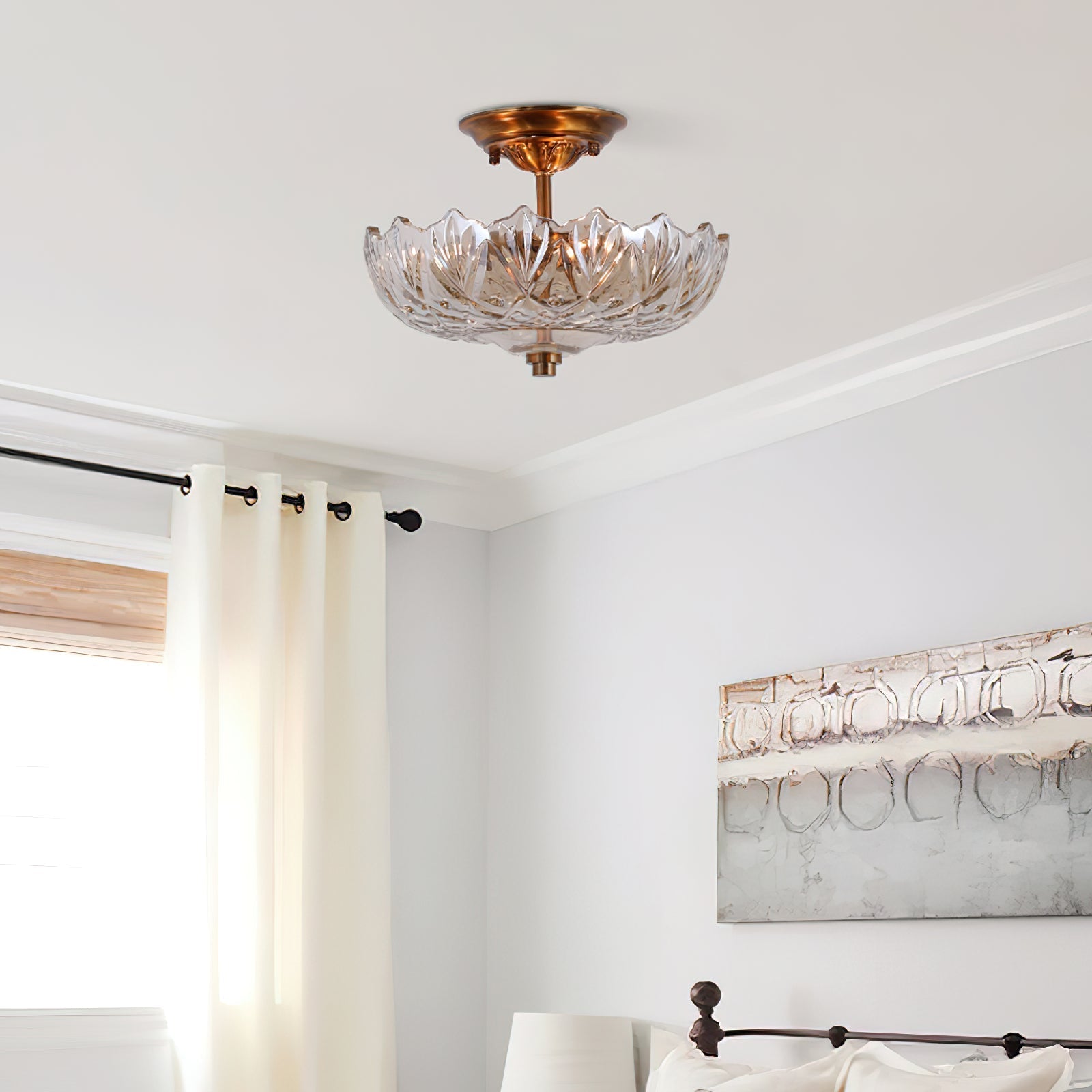 Freyza | Qvistuvyi postmoderne luxuriöse Glas-Deckenleuchte – modernes Schlafzimmer, Wohnzimmer