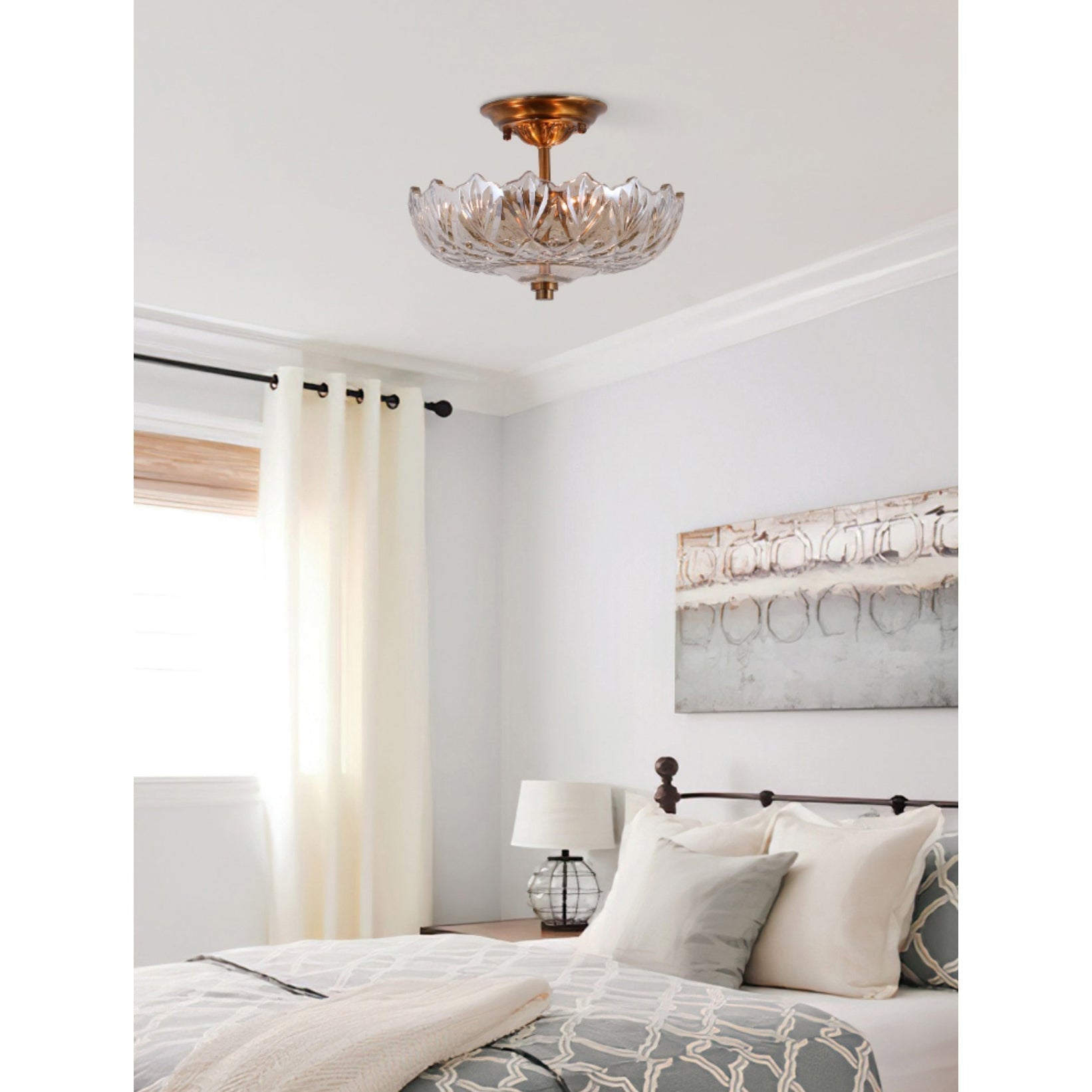 Freyza | Qvistuvyi postmoderne luxuriöse Glas-Deckenleuchte – modernes Schlafzimmer, Wohnzimmer