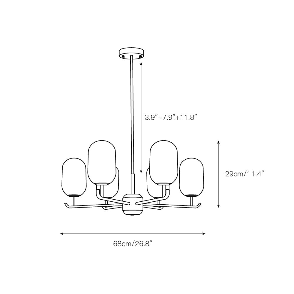 Freyza | Sifuvyn Modern Geometric Glass Chandelier – Modern Dining Room Living Room