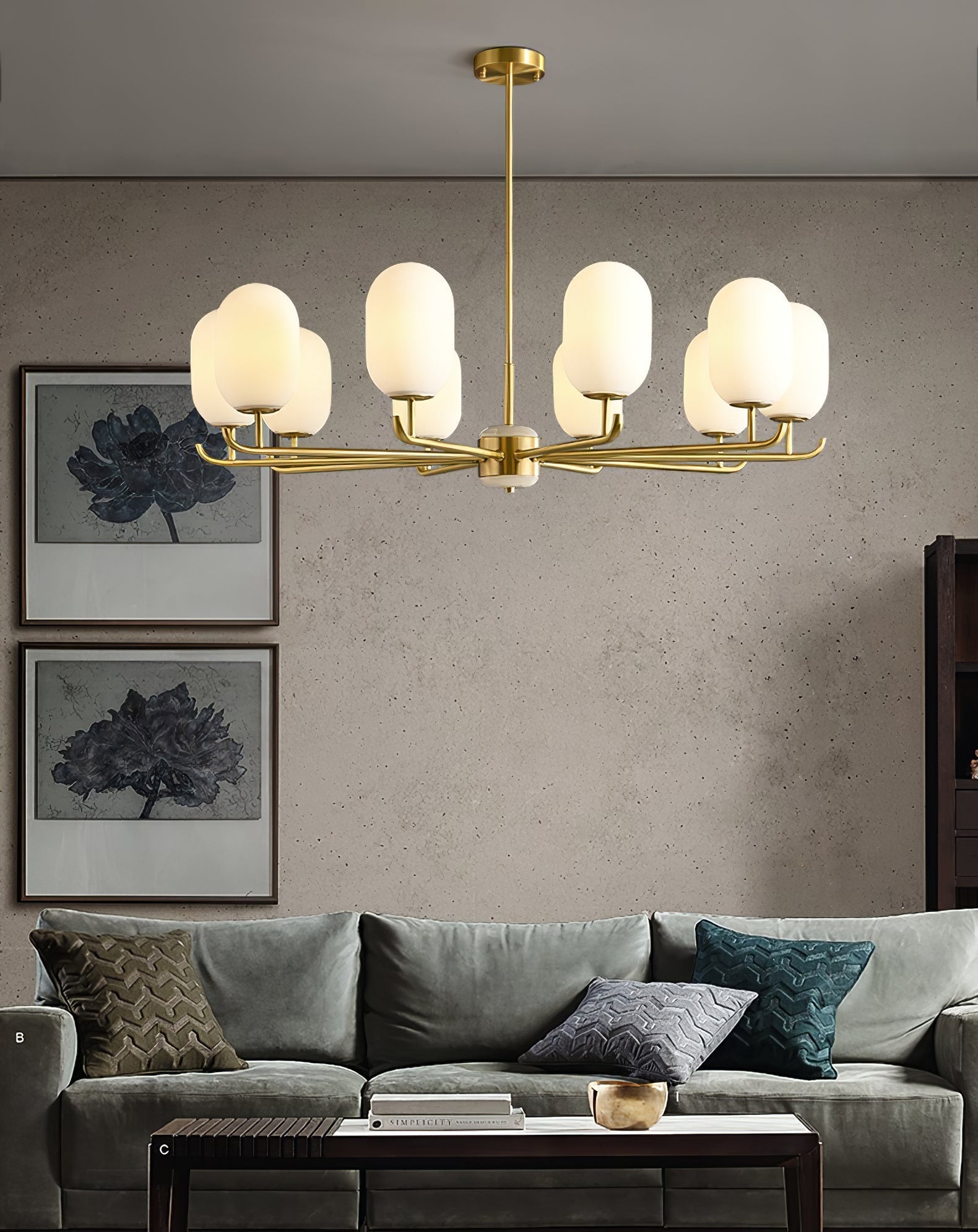 Freyza | Sifuvyn Modern Geometric Glass Chandelier – Modern Dining Room Living Room