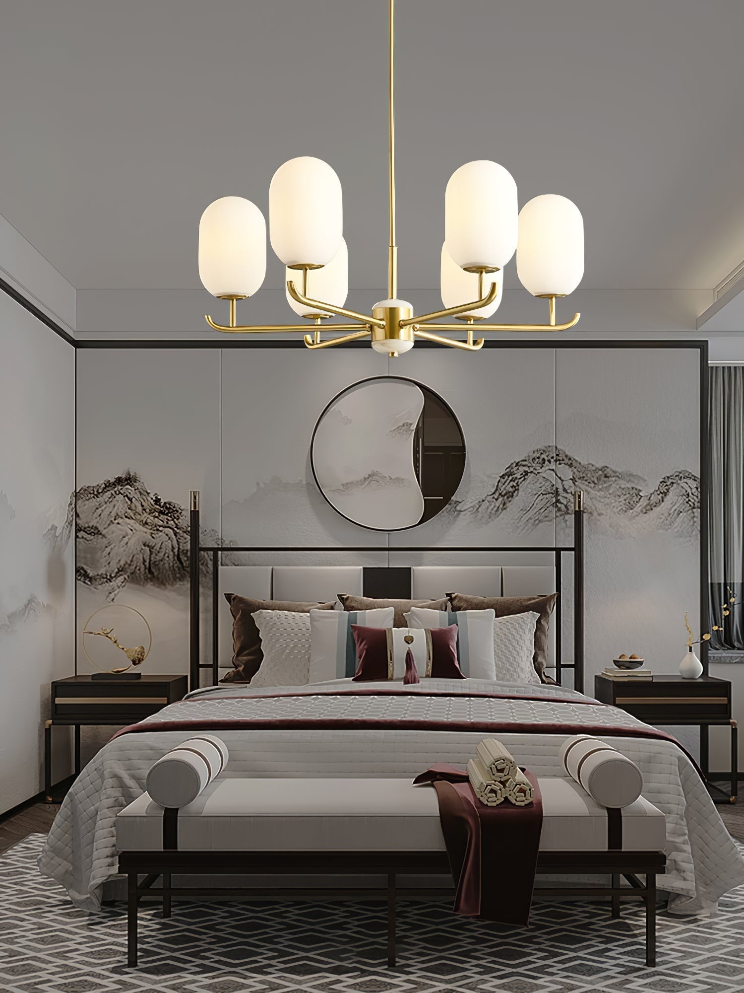Freyza | Sifuvyn Modern Geometric Glass Chandelier – Modern Dining Room Living Room