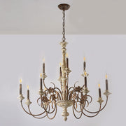 Freyza - Traditional Candle Chandelier with 12 Lights | Retro Design for Elegant Indoor Lighting