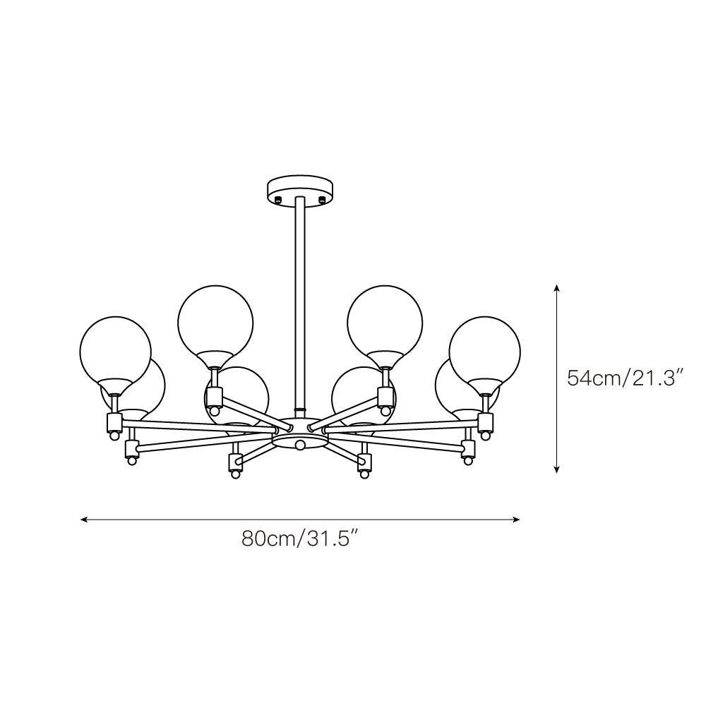 Freyza | Vatnuvyi Minimalist Globe Glass Chandelier – Minimalist Dining Room Living Room
