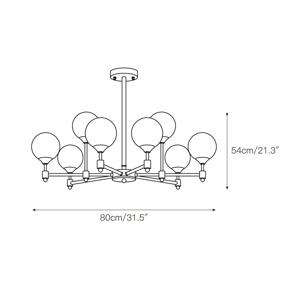 Freyza | Vatnuvyi Minimalist Globe Glass Chandelier – Minimalist Dining Room Living Room