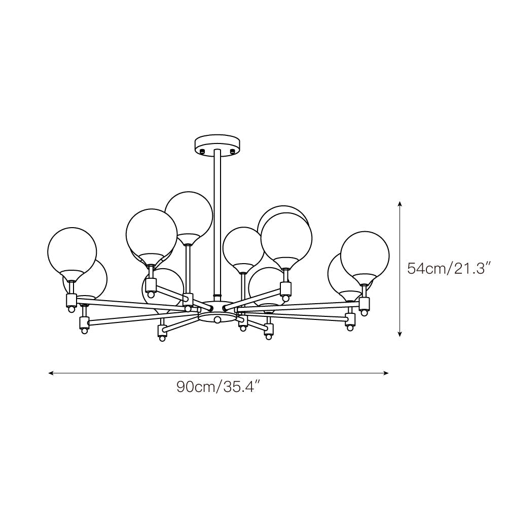 Freyza | Vatnuvyi Minimalist Globe Glass Chandelier – Minimalist Dining Room Living Room