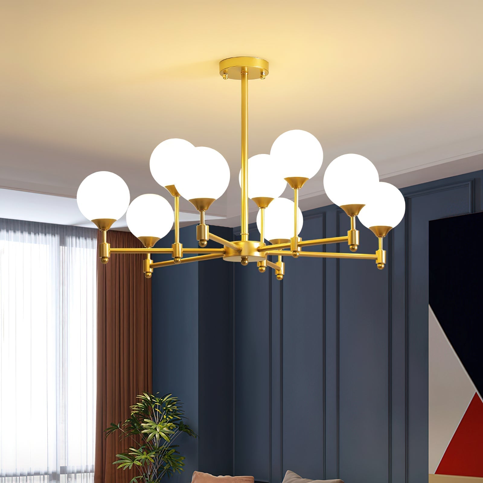 Freyza | Vatnuvyi Minimalist Globe Glass Chandelier – Minimalist Dining Room Living Room