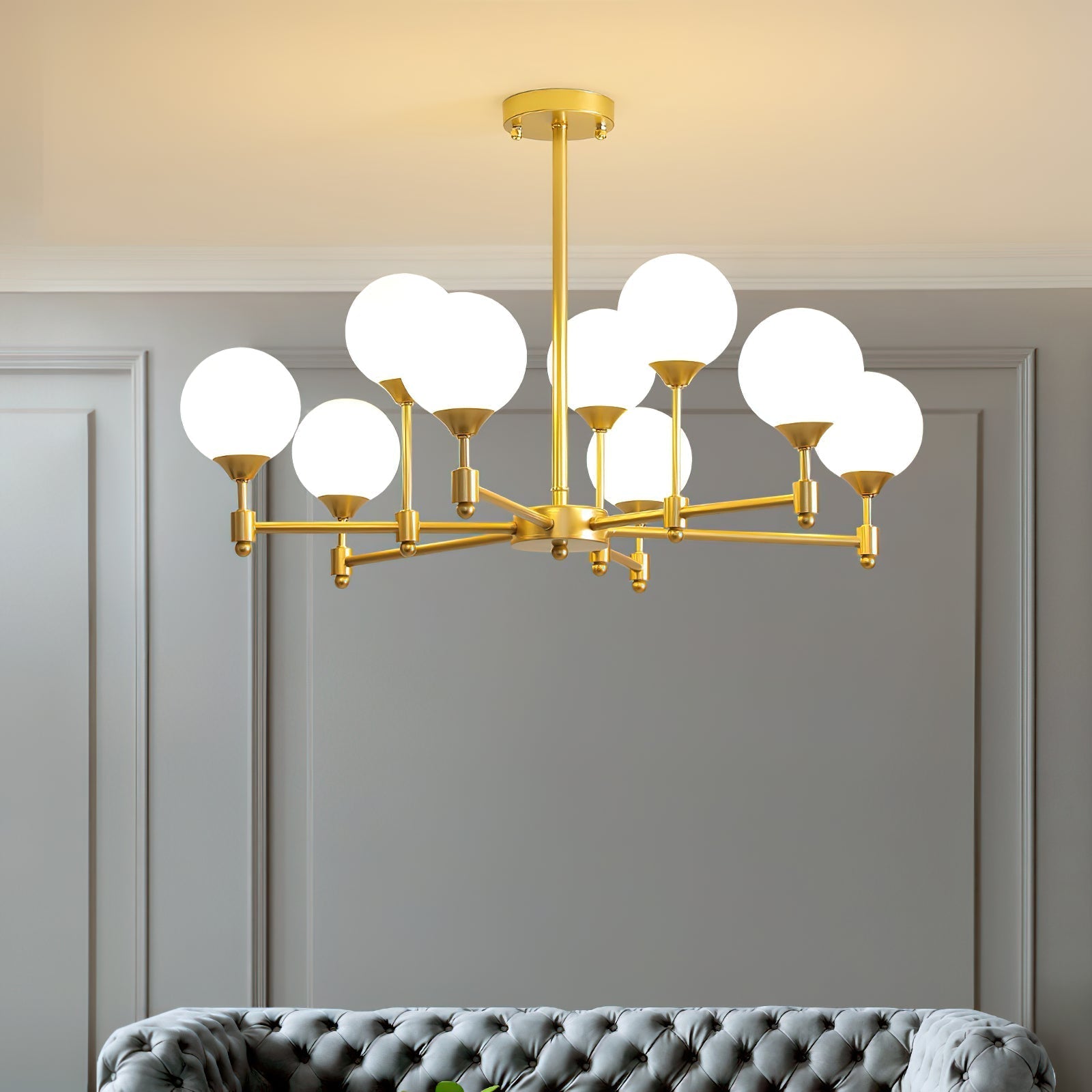 Freyza | Vatnuvyi Minimalist Globe Glass Chandelier – Minimalist Dining Room Living Room
