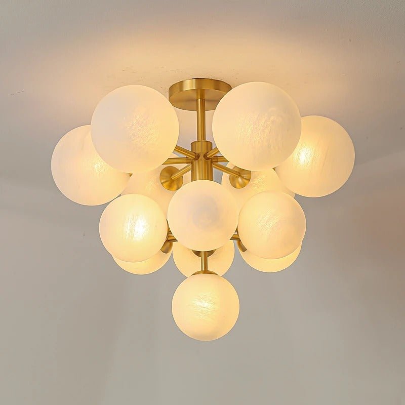 Freyza - Elegant Modern Brass Frosted Glass Chandelier