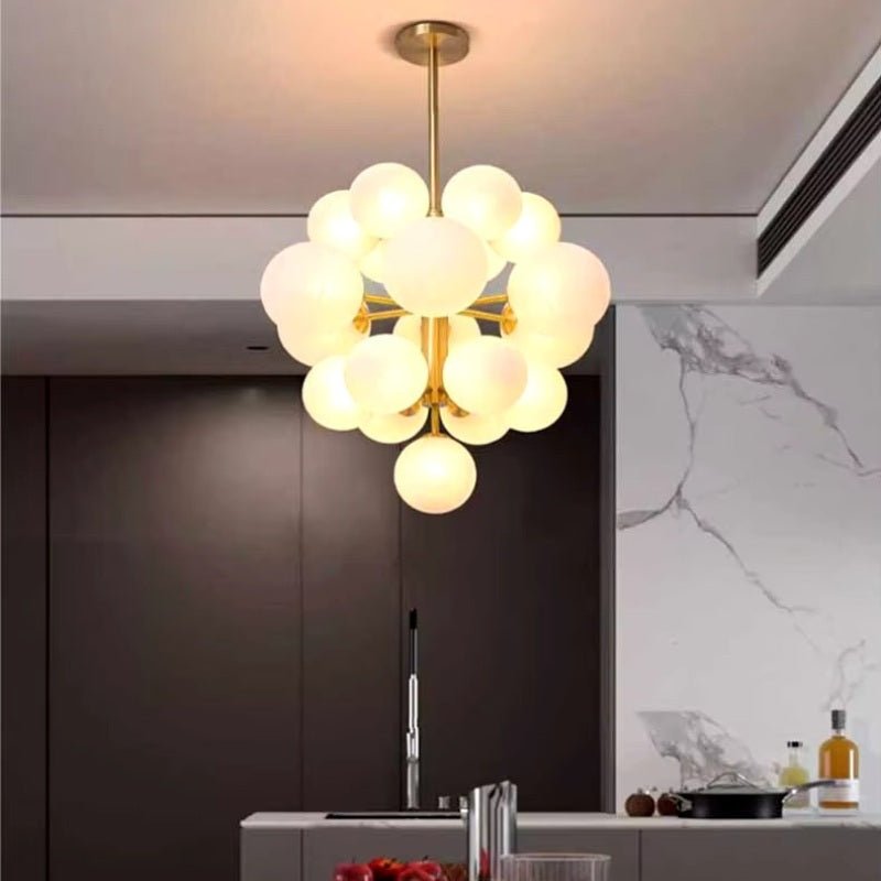 Freyza - Elegant Modern Brass Frosted Glass Chandelier