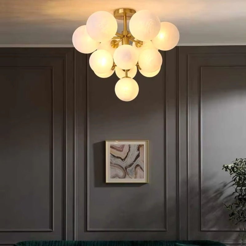 Freyza - Elegant Modern Brass Frosted Glass Chandelier