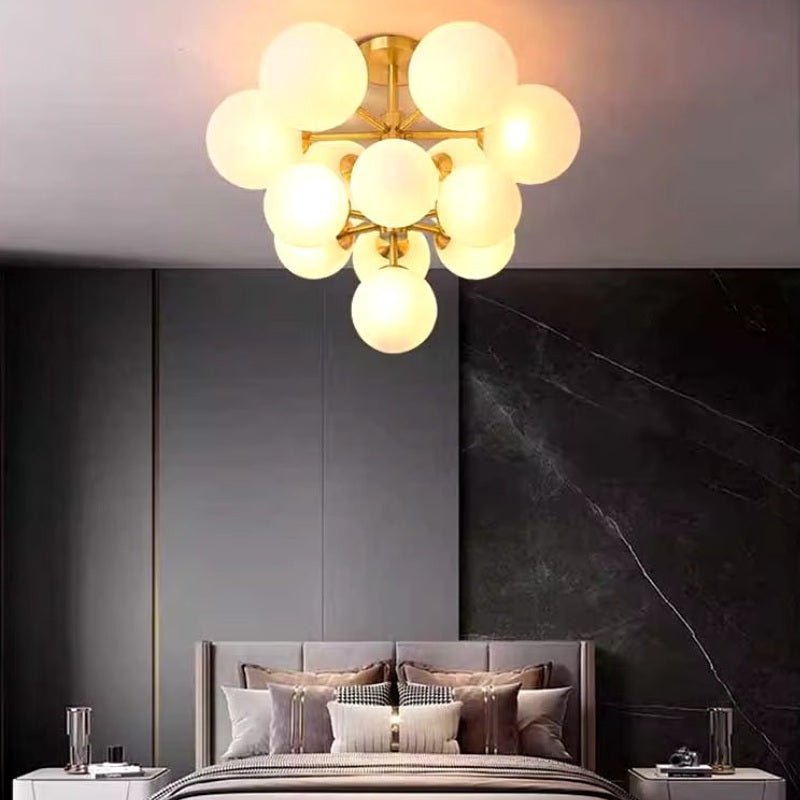 Freyza - Elegant Modern Brass Frosted Glass Chandelier