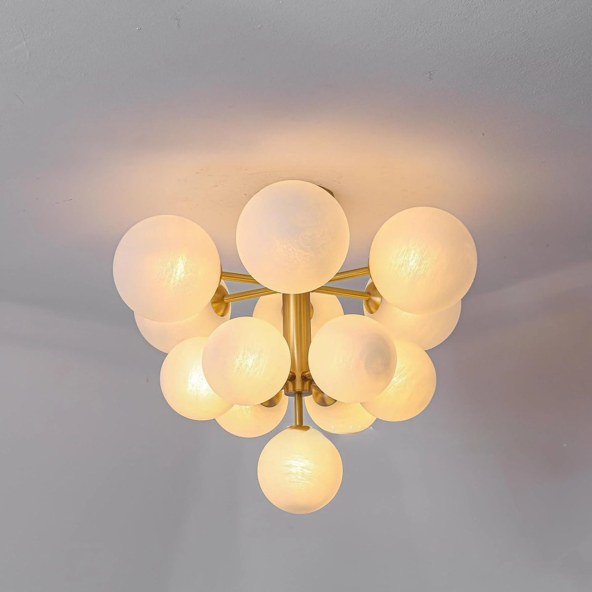 Freyza - Elegant Modern Brass Frosted Glass Chandelier