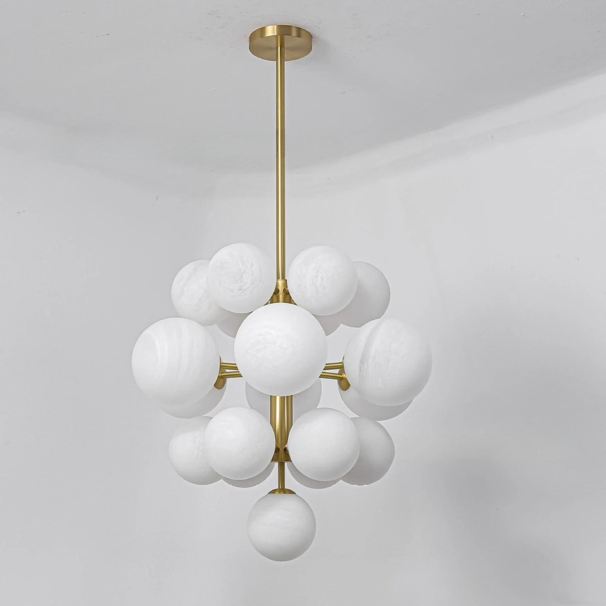 Freyza - Elegant Modern Brass Frosted Glass Chandelier