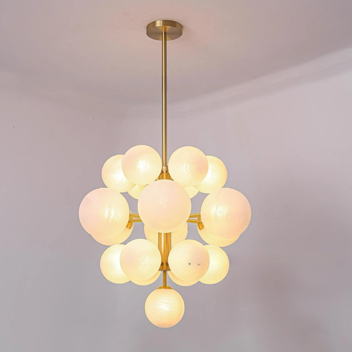 Freyza - Elegant Modern Brass Frosted Glass Chandelier