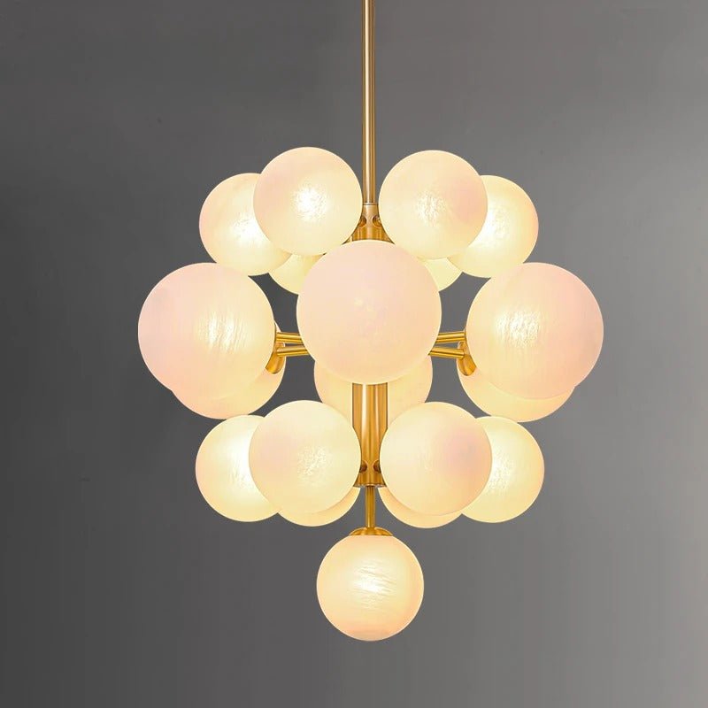 Freyza - Elegant Modern Brass Frosted Glass Chandelier