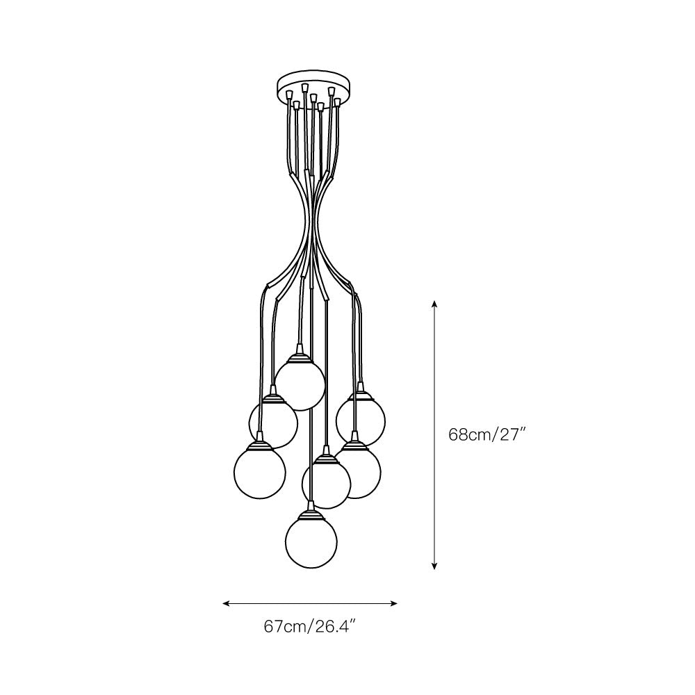 Freyza | Zoe Ball Drop Glass Chandelier – Dining Room Living Room