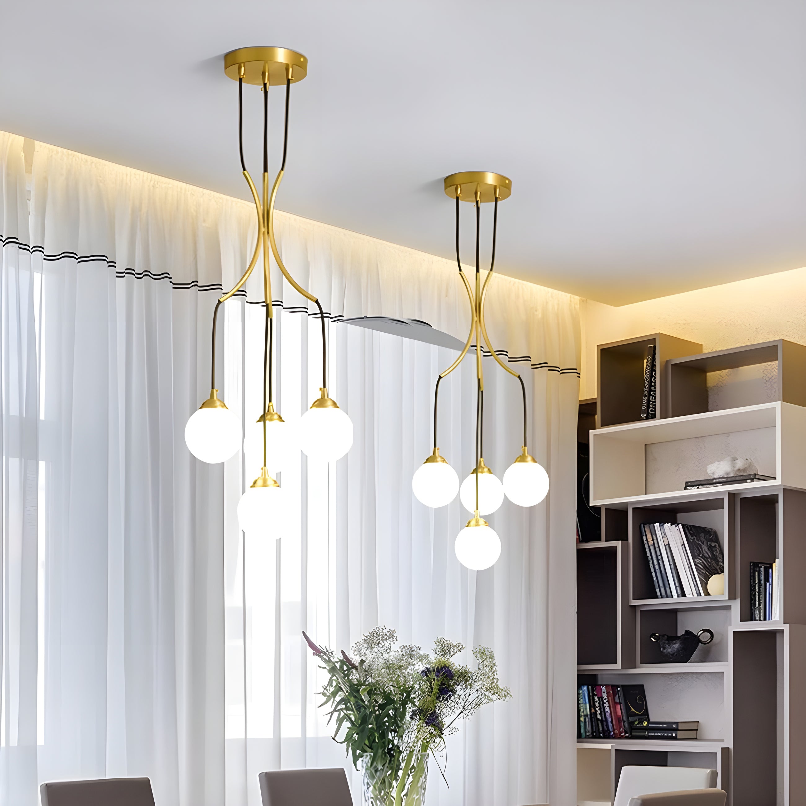 Freyza | Zoe Ball Drop Glass Chandelier – Dining Room Living Room