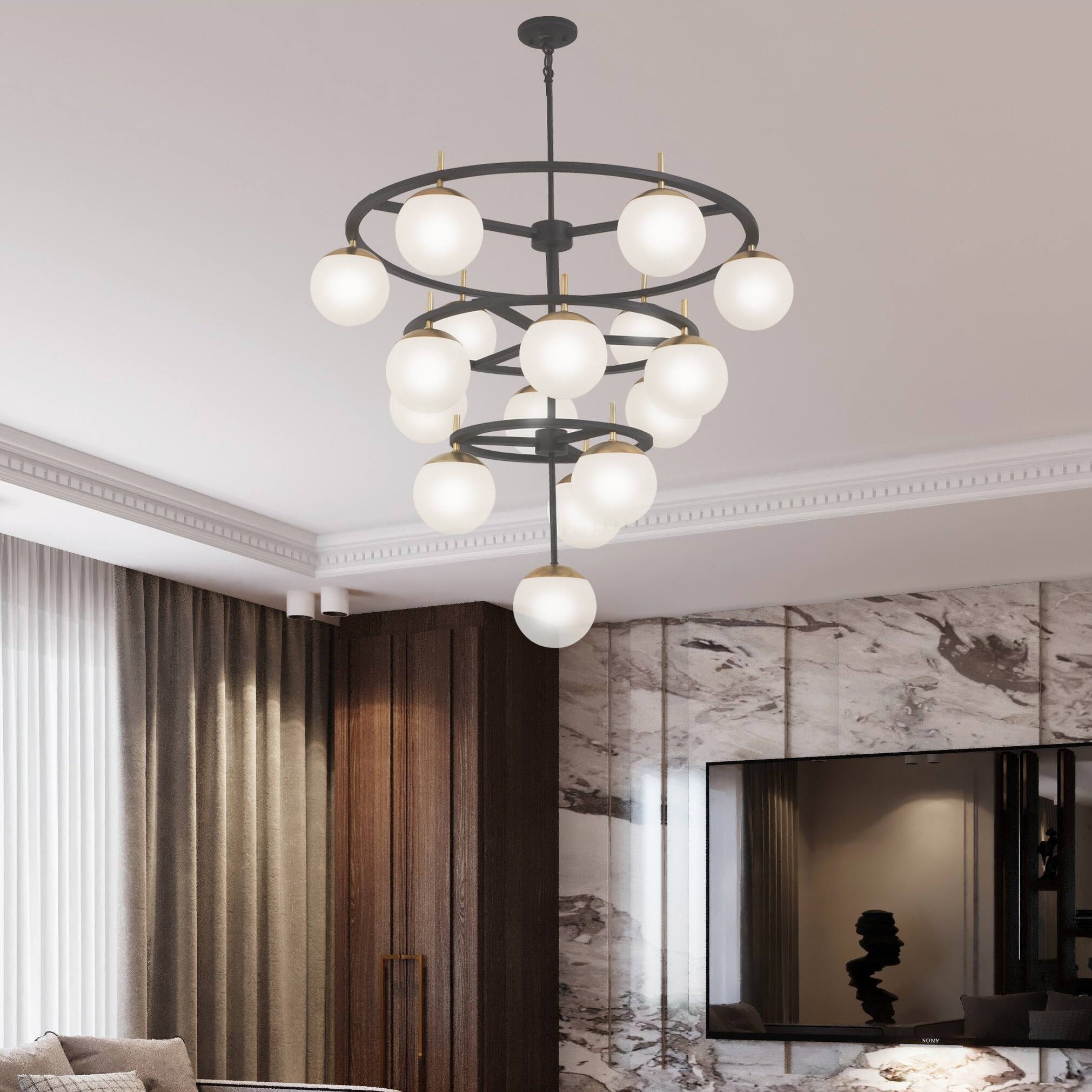 Freyza | Ornuvyn Glass Chandelier Glass Chandelier – Dining Room Living Room