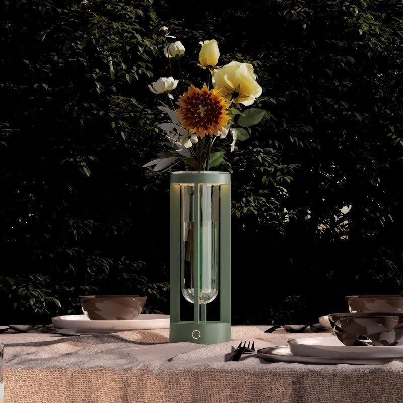 AluminaGlow | Stylish Portable Rechargeable Table Lamp with Vase 3