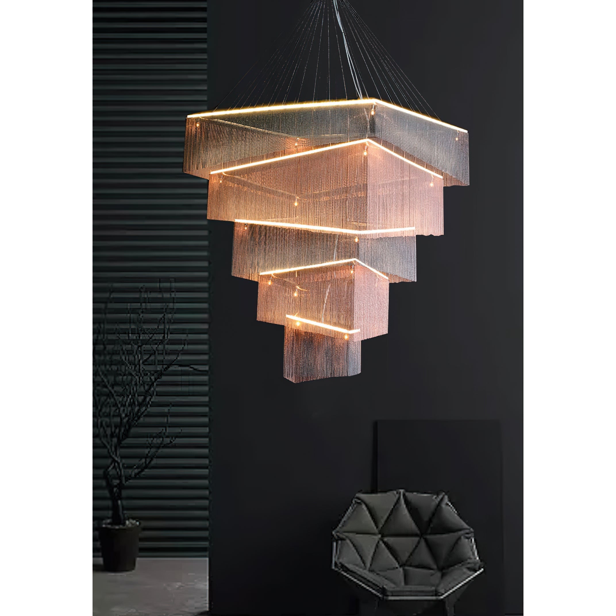 Freyza | Caeluvyn Postmodern Chain Chandelier – Modern Dining Room Living Room