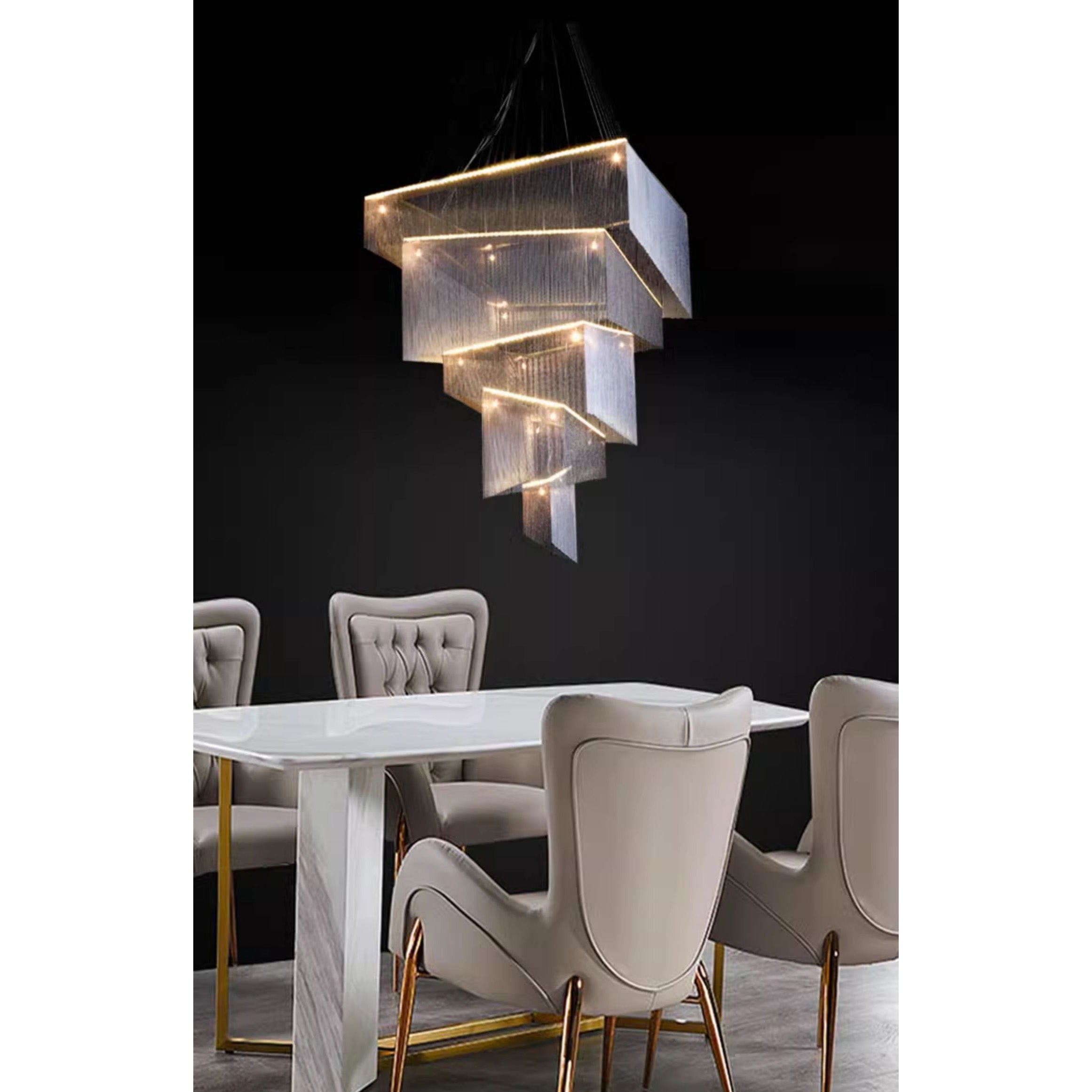 Freyza | Caeluvyn Postmodern Chain Chandelier – Modern Dining Room Living Room