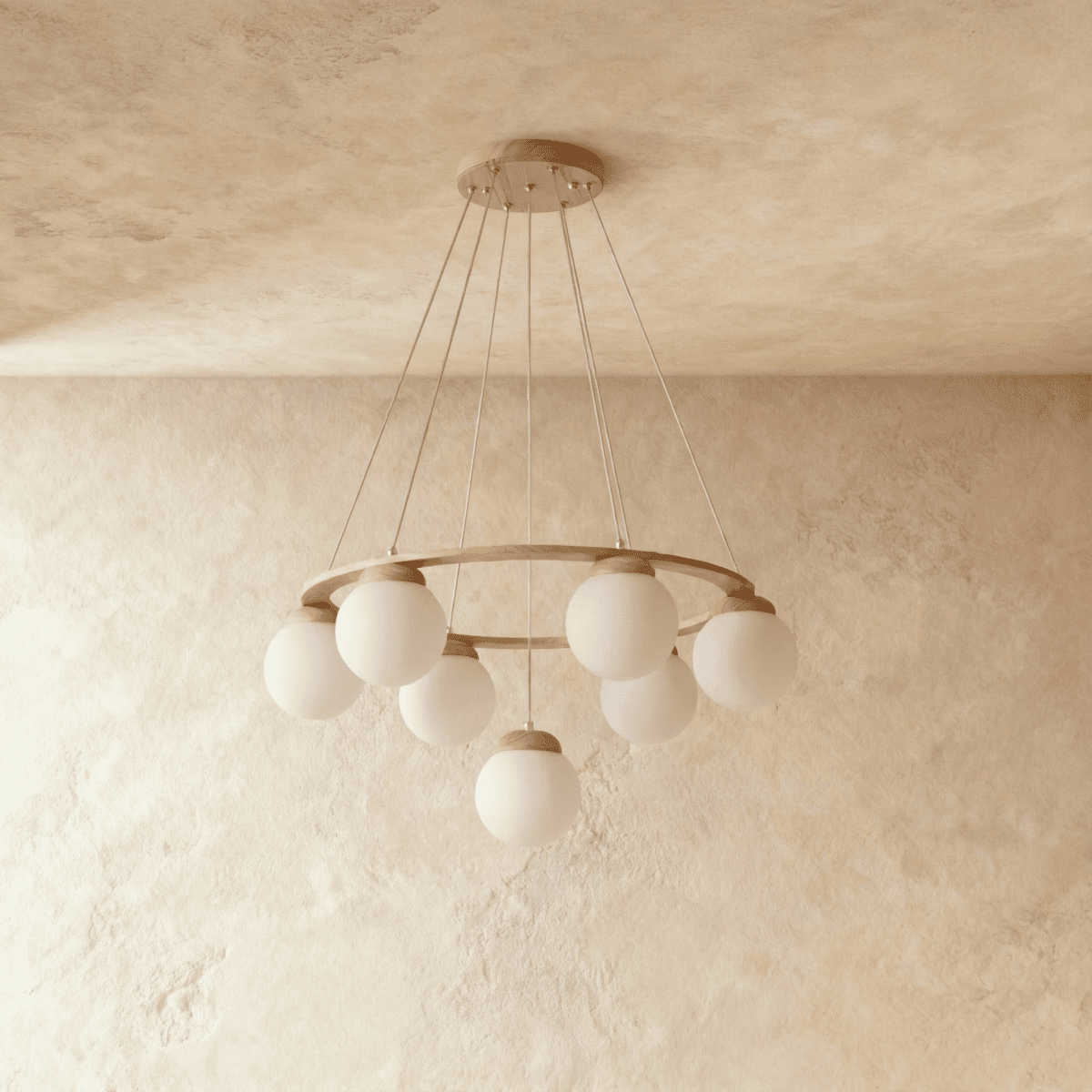 Freyza - Modern Elegant Wood and Glass Dining Room Chandelier