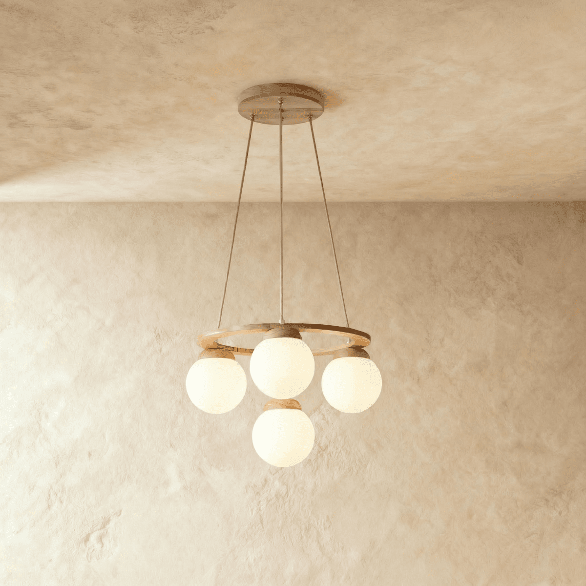 Freyza - Modern Elegant Wood and Glass Dining Room Chandelier