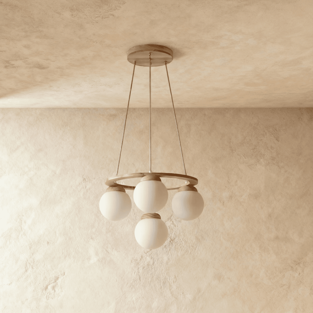 Freyza - Modern Elegant Wood and Glass Dining Room Chandelier