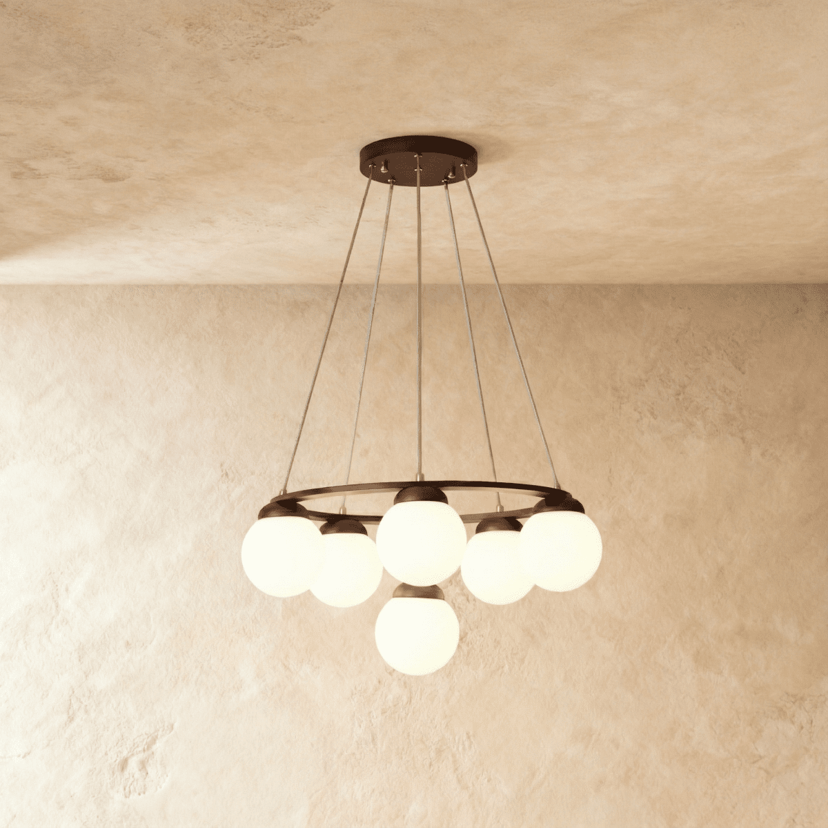 Freyza - Modern Elegant Wood and Glass Dining Room Chandelier